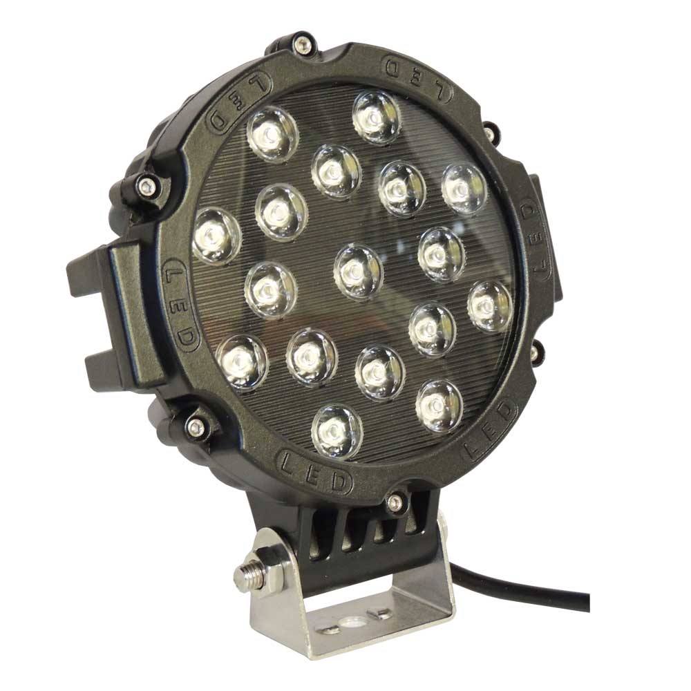 Farol milha 17 leds preto