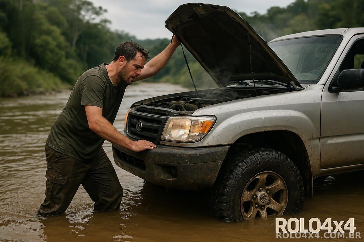 Atravessar um rio sem snorkel: riscos, danos ao motor e lições para o off-road